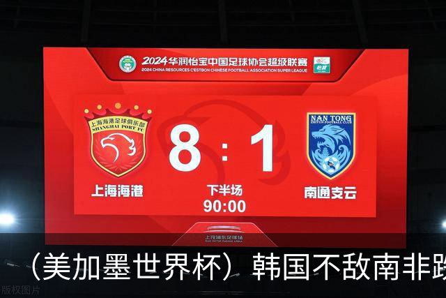 （美加墨世界杯）韩国不敌南非跌至小组第三 出线前景待定